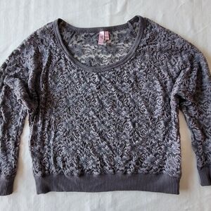 Dolled Up By Fang Gray Lace Women's Top Size XL